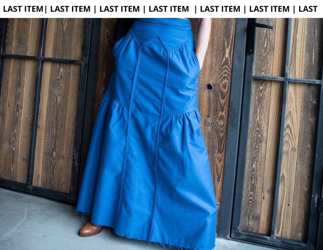 Blue Denim Maxi Skirt for Women Jeans Skirt Maxi Unique Etsy