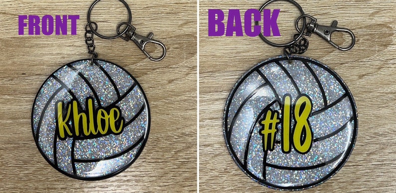 Personalized Volleyball Keychain/volleyball Bag Tag/volleyball Gift ...