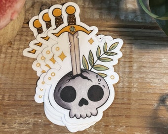 Sword in a Skull Sticker