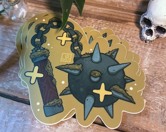 Mossy Medieval Flail Sticker