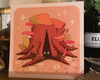 Mysterious Tree Stump Mini Print