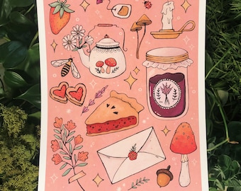 Pink Cottagecore Art Print