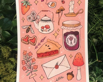 Pink Cottagecore Art Print