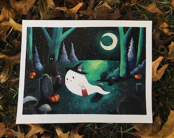 Trick or Treat Halloween Ghost Print