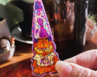 Distinct Fat Orange Cat Lava Lamp Sticker