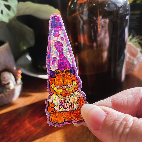 Distinct Fat Orange Cat Lava Lamp Sticker