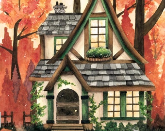 Fall Cottage Print