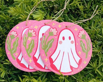Halloween Pink Ghost Ornament/ Wall Decor