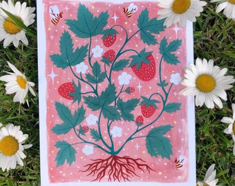 Strawberry & Bee’s Print