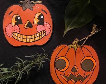 Jack-o-lantern Pumpkin Face Halloween Ornament/ Wall Hanging