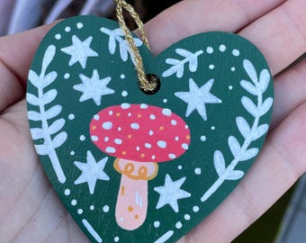 Heart Shaped Mushroom Ornament/ Wall Decor