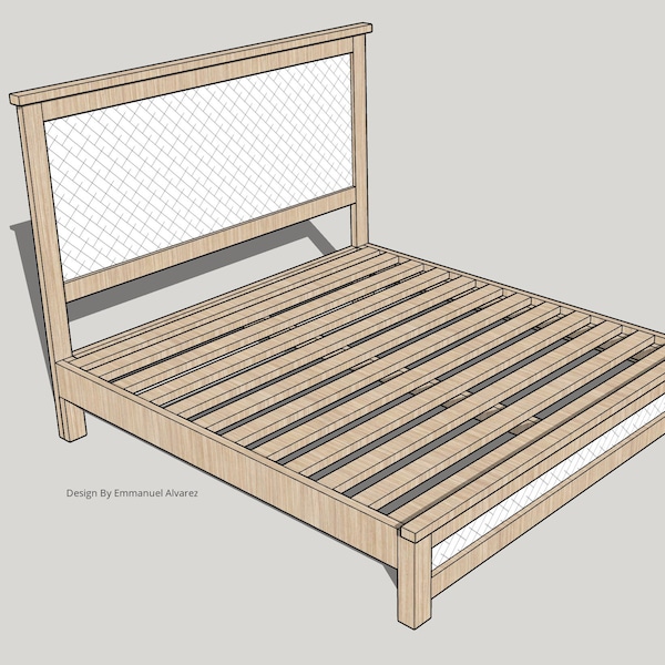 King Size Bed Frame Sketch with Measurements
