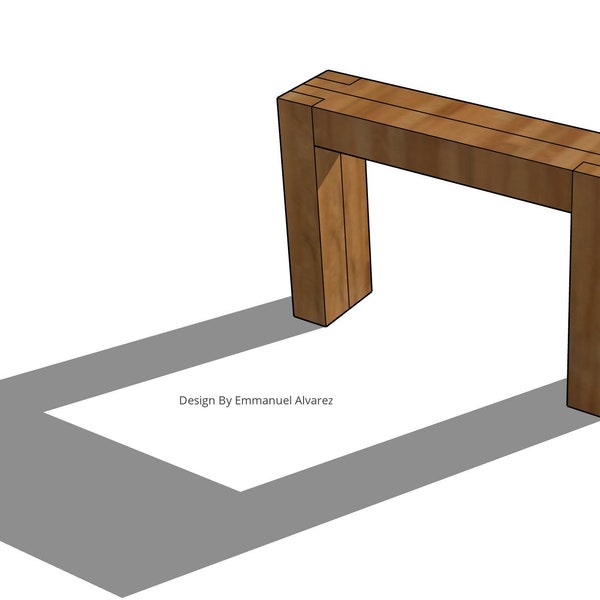 Beam Wood Console Table 6" x 6" Blueprints