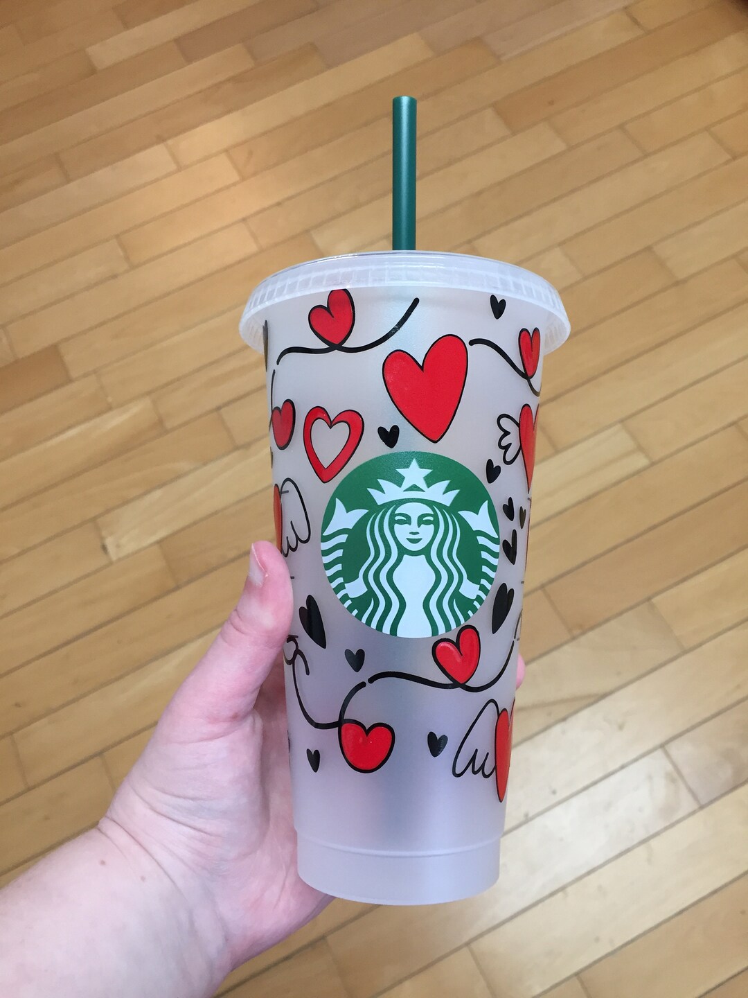Starbucks Cold Cup Heart Starbucks Cup 24 OZ Starbucks Cold Cup for  Valentine's Day Hearts Valentine Starbucks Cup Valentine Gift - Etsy