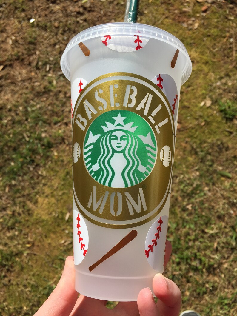 Baseball Mom Starbucks Cup Baseball Mom Cup Baseball Etsy