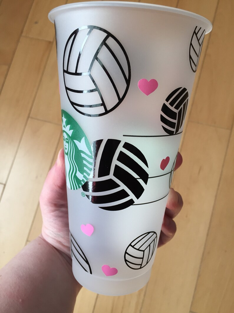 Volleyball Starbucks Cup Volleyball Cup Volleyball Starbuck Etsy