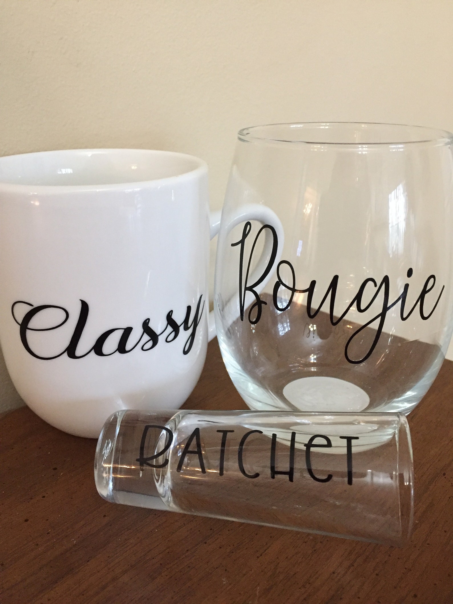 Classy Bougie Ratchet glass set Gift For Mom Classy Bougie Etsy