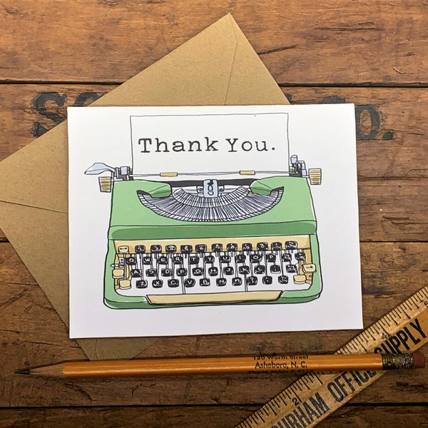 Typewriter Thank You Note Cards