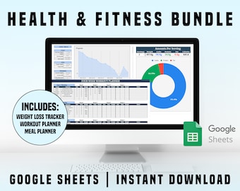 Fitness Spreadsheet Bundle: Workout, Meal & Weight Loss Planner (Google Sheets)