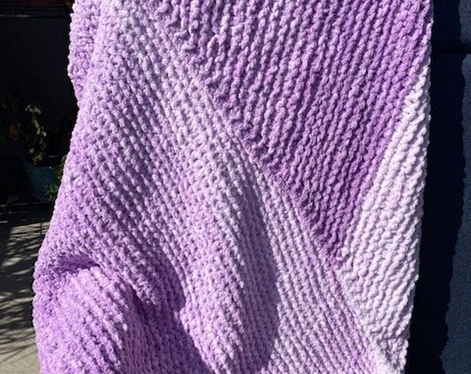 Super soft, hand knit baby blanket