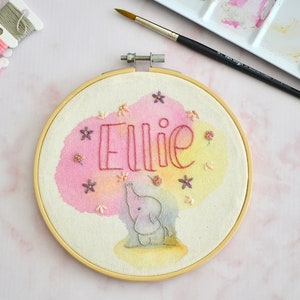 Custom Watercolor & Embroidery Hoop