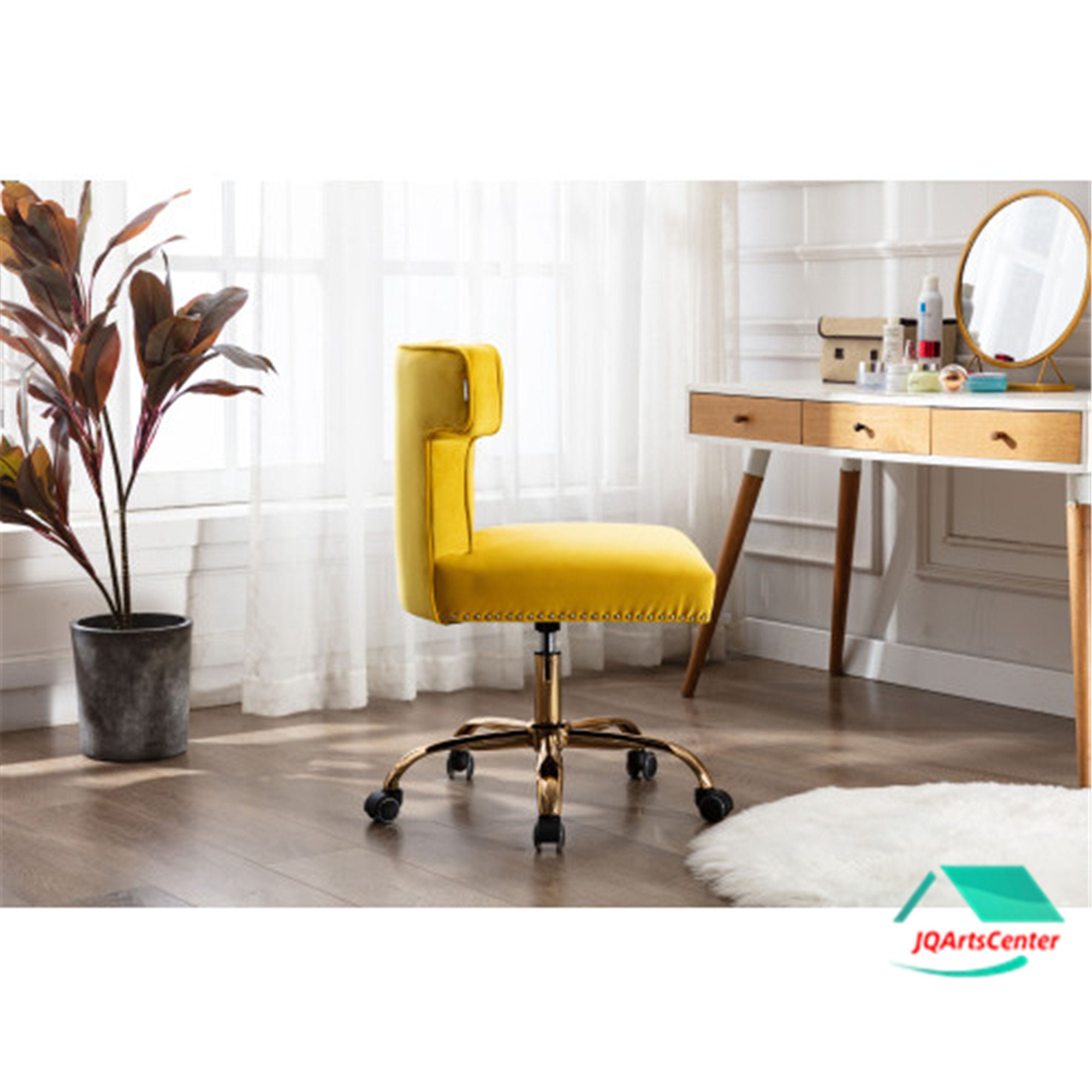 Yellow Velvet Adjustable Best Dining Chairs Home Office Desk | Etsy