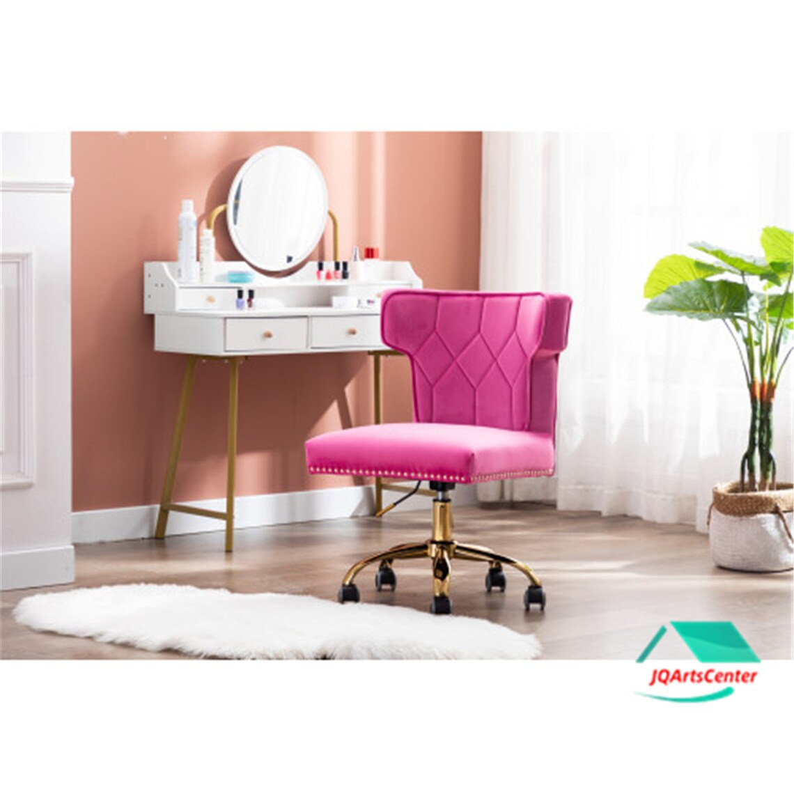 Rose Color Velvet Adjustable Best Dining Chairs Home Office | Etsy