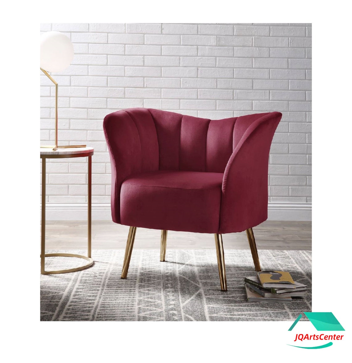 Red Velvet Office Chair Accent Home Office Desk Chair Etsy