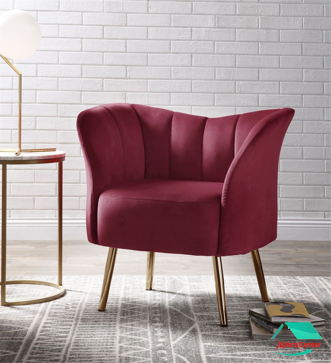 Red Velvet Office Chair Accent Home Office Desk Chair Etsy