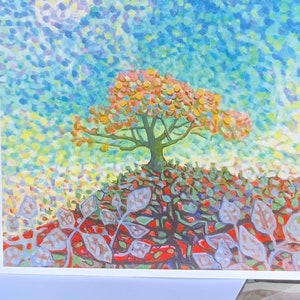 Cartas temáticas de árbol - paquete de 4. Impresiones de pinturas originales de Feyn Pilkington