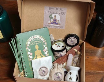 Spiritual Harmony Kit -Meditation Hamper With Botanicals Wax melts, Crystals, Celestial Burner, Journal Etc. Birthday Gift Free UK Post