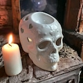 Large White Skull Wax Melt Burner Free Postage to UK