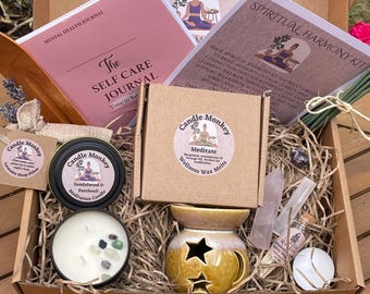 Spiritual Harmony Kit | Crystal & Self Care Gift Box | Wax Melts, Journal, Incense | Large Mindfulness Hamper