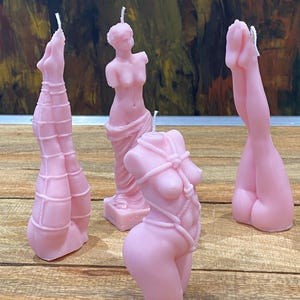 Hand Made Pink Body Sculpture legs Venus Shibari Goddess Aphrodite Pregnant David Romantic Candle Over 70 Fragrances Free UK Post