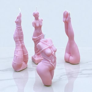 Handmade Pink Body Sculpture Candles Free US & Worldwide Shipping inc taxes—  Greek, Roman, Venus De Milo, Aphrodite, Shibari Goddess
