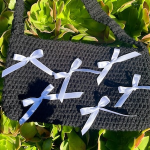Coquette Crocheted Shoulder Bag | Bow Purse