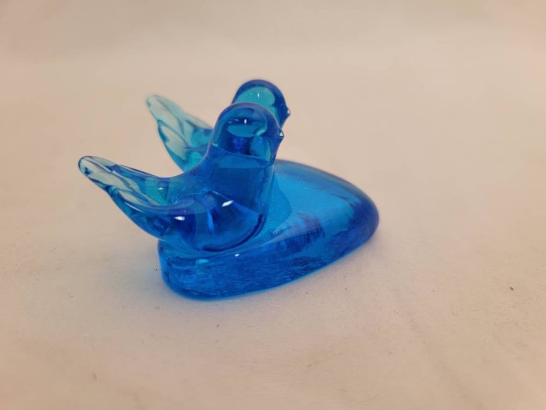 Blue Glass Bluebird Figure - Etsy