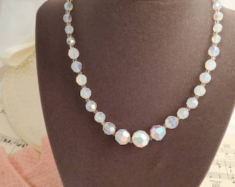Vintage milk glass beaded necklace