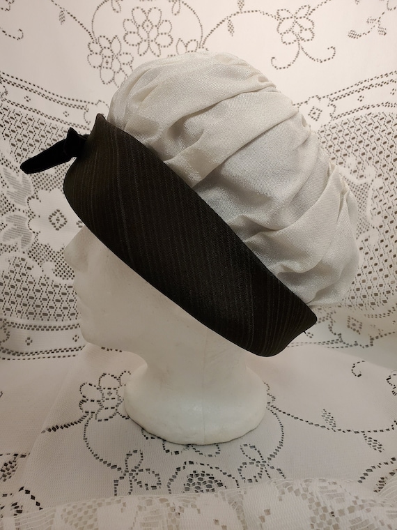 1950's Capulet Style Black and White Vintage Hat … - image 1