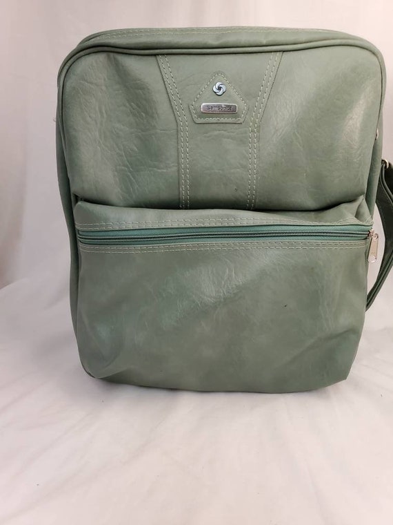 Vintage Retro Green Vinyl Samsonite Messenger Bag Travel Bag