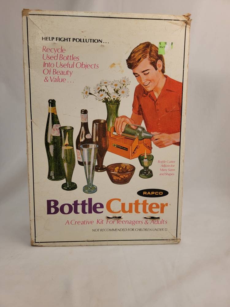 1960s Vintage Rapco Bottle Cutter and Decorating Kit, Glass Cutting Tool 