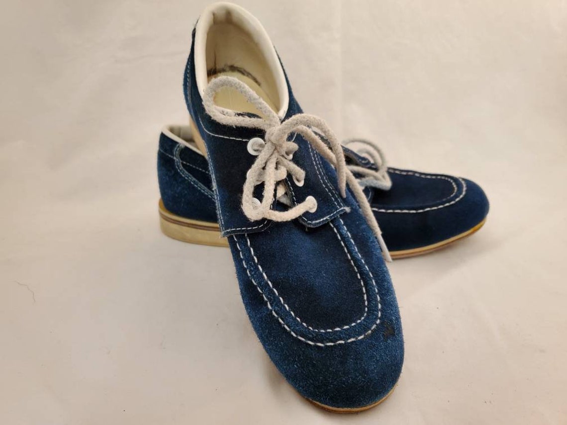 Brunswick blue suede bowling shoes vintage Etsy