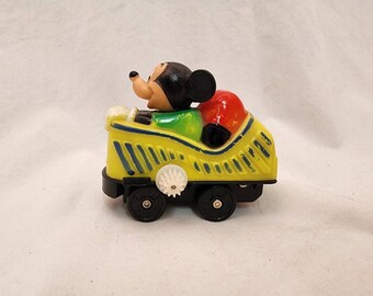 vintage Mickey Mouse Train Car Toy non testé.
