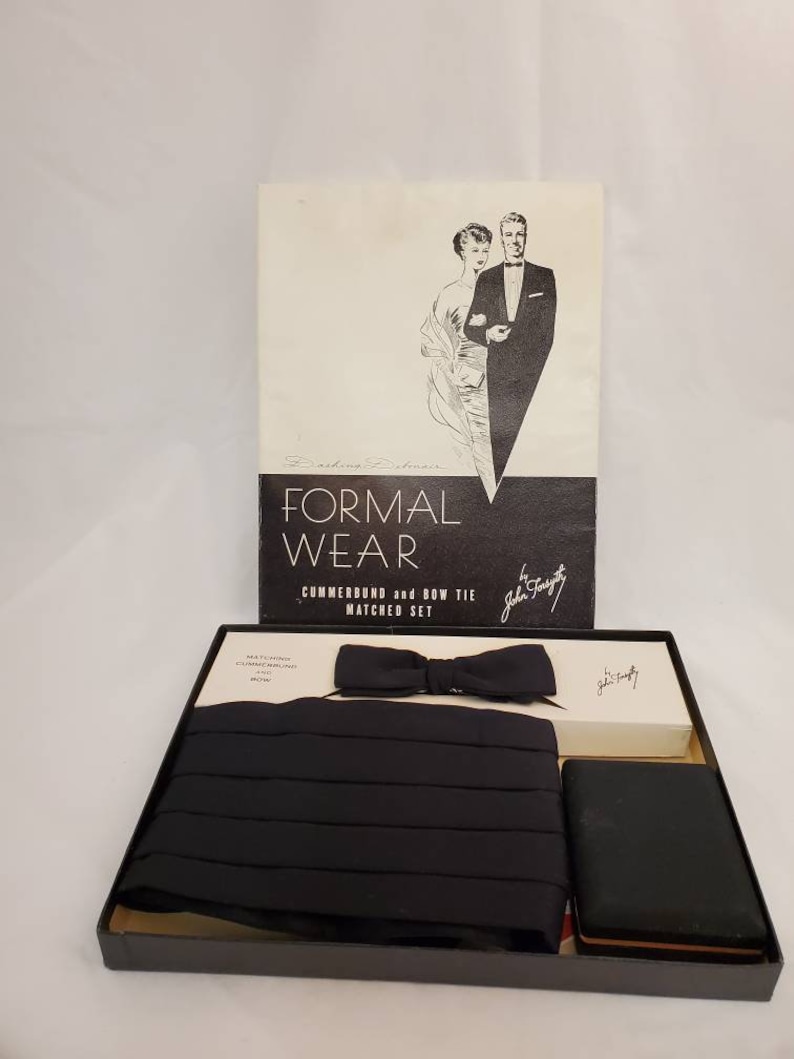 Vintage formal wear cummerbund and bow tie and cufflinks image 1