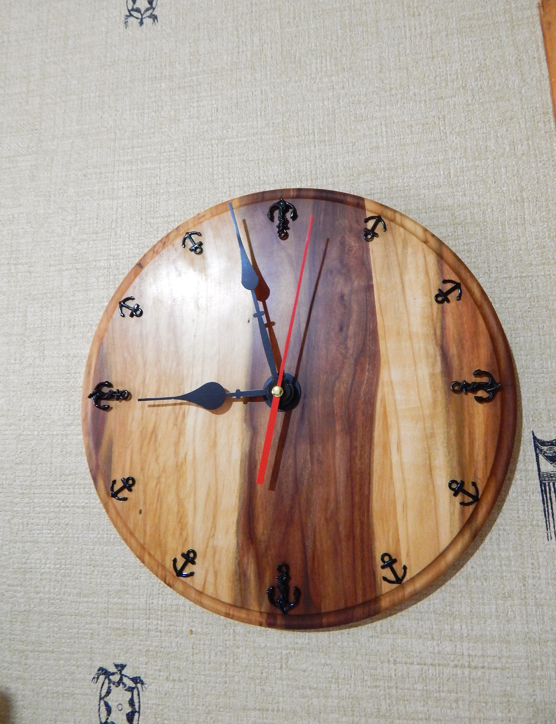 Round wooden clock clock from the saw cut wood wall clock Etsy