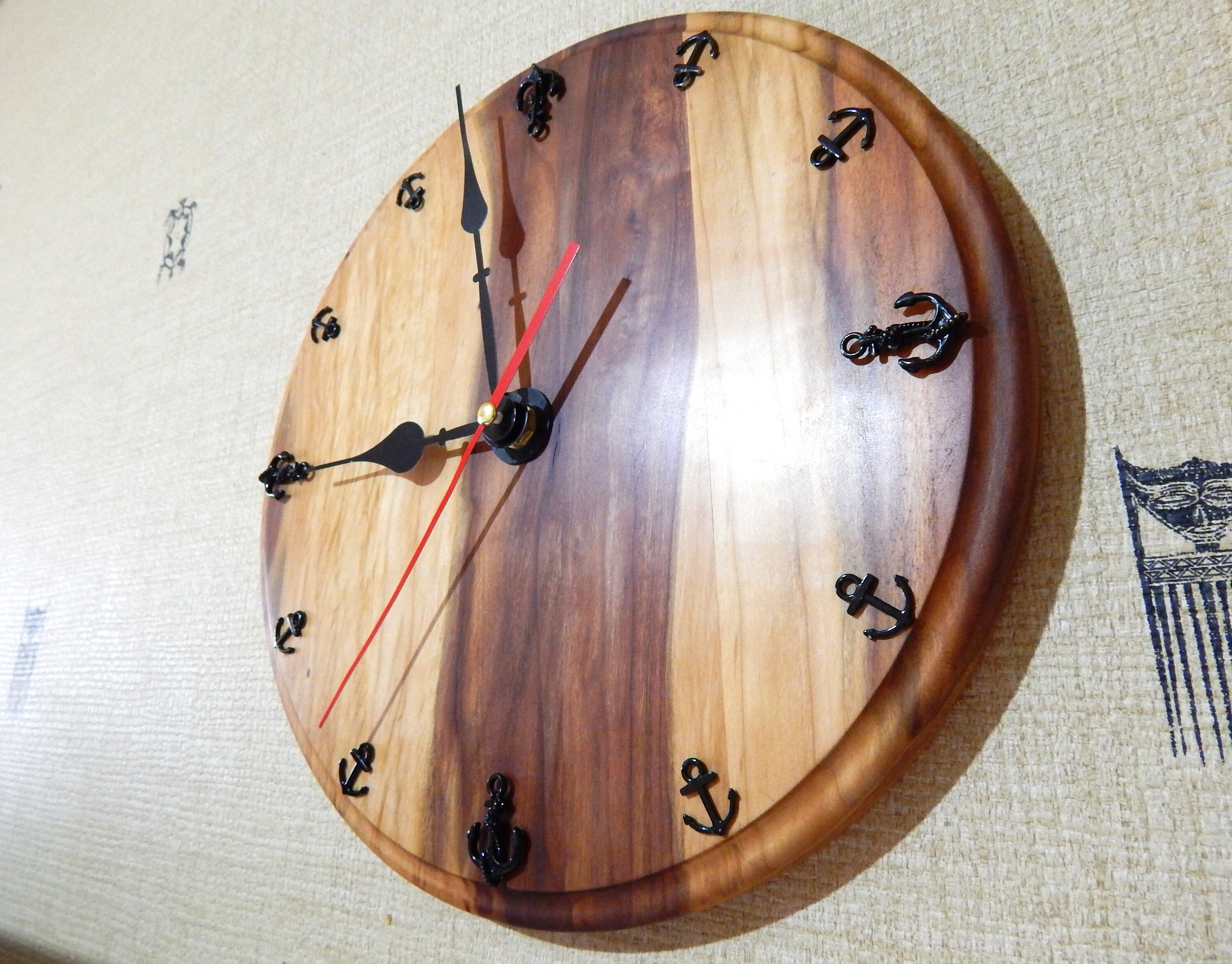 Round wooden clock clock from the saw cut wood wall clock Etsy