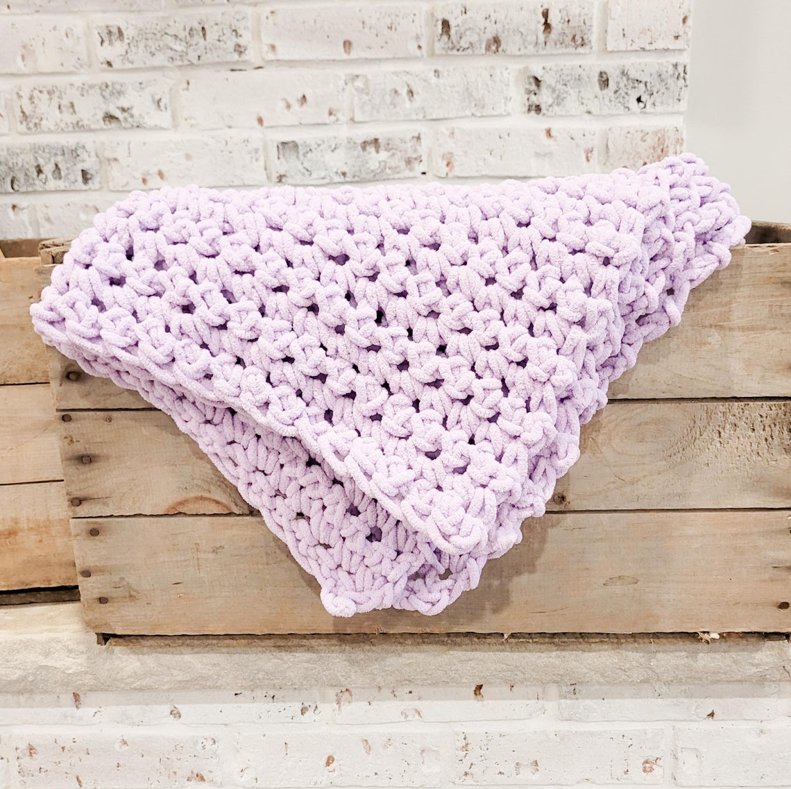 Crochet Chenille Baby Blanket Etsy