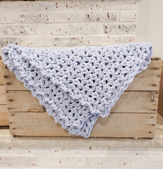 Crochet Chenille Baby Blanket Etsy