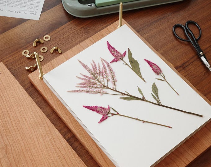 Large Heirloom Flower Press Kit - Studio Press No. 10 - Handmade American Hardwood & Brass