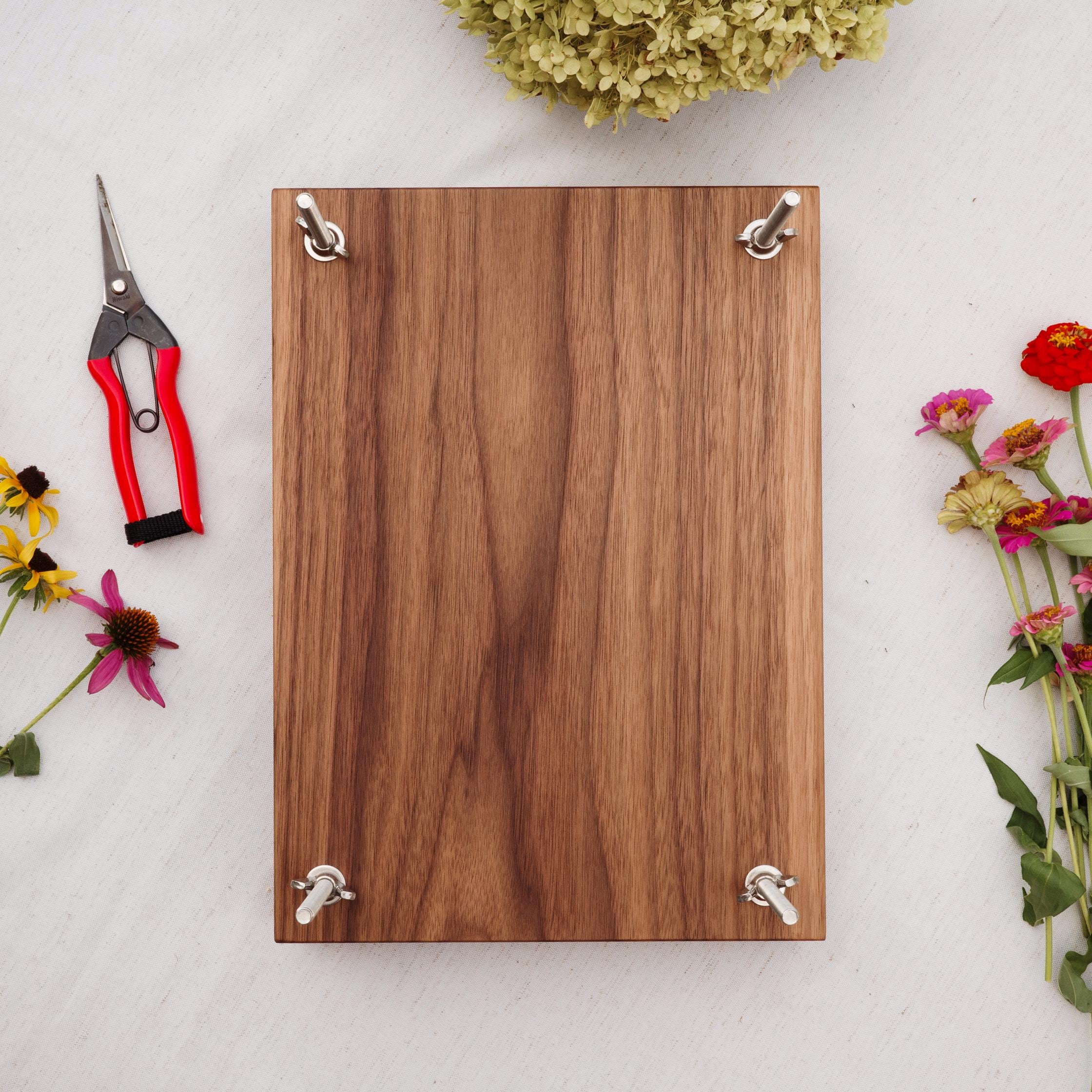 Large Heirloom Flower Press || Press No. 10 || 10" x 13 3/4" Handmade Solid Cherry & Walnut Wood Flower Pressing Kit